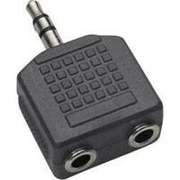 Jack Audio/phono Y adapter [1x Jack plug 3.5 mm - 2x Jack socket 3.5 mm] Black BKL Electronic