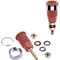 Jack socket Socket, vertical vertical Pin diameter: 4 mm Red MultiContact SLB4-G 1 pc(s)