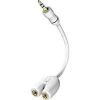 Jack Audio/phono Y cable [1x Jack plug 3.5 mm - 2x Jack socket 3.5 mm] 0.10 m White Inakustik