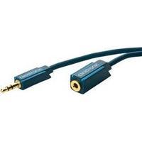 Jack Audio/phono Cable [1x Jack plug 3.5 mm - 1x Jack socket 3.5 mm] 5 m Blue gold plated connectors clicktronic