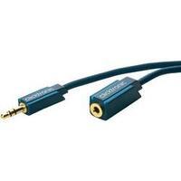 Jack Audio/phono Cable [1x Jack plug 3.5 mm - 1x Jack socket 3.5 mm] 3 m Blue gold plated connectors clicktronic