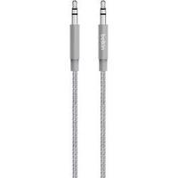 Jack Audio/phono Cable [1x Jack plug 3.5 mm - 1x Jack plug 3.5 mm] 1.20 m Grey with sleeve Belkin