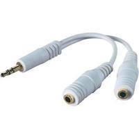 Jack Audio/phono Y adapter [1x Jack plug 3.5 mm - 2x Jack socket 3.5 mm, Jack socket 3.5 mm] White Belkin