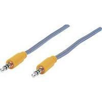Jack Audio/phono Cable [1x Jack plug 3.5 mm - 1x Jack plug 3.5 mm] 1 m Blue, Orange gold plated connectors, Fabric sleev