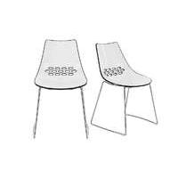 Jam Pair of Sleigh Leg Dining Chairs