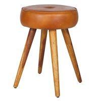 jax leather stool in cognac brown