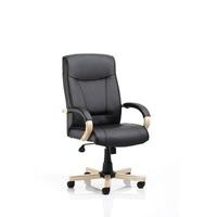 jackson executive chair in black bonded leather with arms