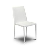 jazz stacking white faux leather chair