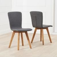 Javelin Dining Chairs In Charcoal Grey Fabric In A Pair