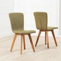 Javelin Dining Chair In Green Fabric In A Pair