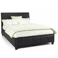 Jasmine Modern Ottoman Bed In Black Faux Leather
