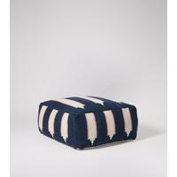 jasper pouffe in deep ocean blue