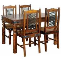 jaipur furniture ganga dining set small with 4 rawat chairs