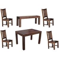 jaipur furniture dakota walnut dining set large with 4 dakota chairs a ...