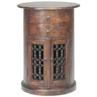 Jali Sheesham Oval Drum With Drawer