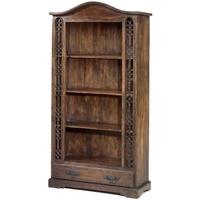 Jali Sheesham Tall Bookcase 1 Drawer