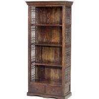 Jali Sheesham Bookcase 2 Drawer