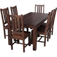 Jaipur Furniture Dakota Walnut Dining Set - Large with 6 Dakota Chairs