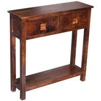 jaipur furniture dakota walnut mini console table 2 drawers