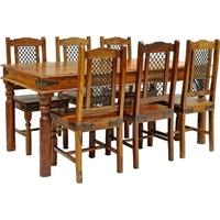 jaipur furniture ganag dining set large 6 rawat chairs