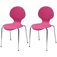 Jackpot Pink Dining Chair with Chrome Legs (Set of 4)