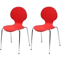 Jackpot Red Dining Chair with Chrome Legs (Set of 4)