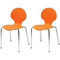 Jackpot Orange Dining Chair with Chrome Legs (Set of 4)