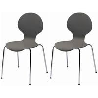 Jackpot Dark Grey Dining Chair with Chrome Legs (Set of 4)