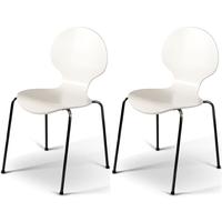 Jackpot White Dining Chair with Chrome Legs (Set of 4)