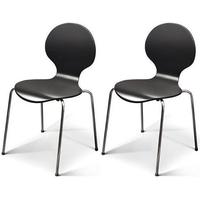 jackpot black dining chair with chrome legs set of 4