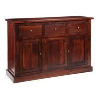 jaipur dark mango 3 door 3 drawer sideboard brown