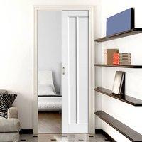 Jamaica Shaker Panel White Single Pocket Door