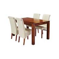 java acacia dining table with 4 chairs