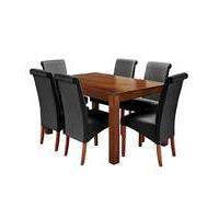 Java Acacia Dining Table with 6 Chairs