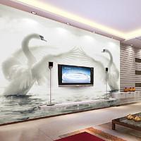 JAMMORY Large Murals Swan Animals / Cartoon / Landscape / Fantasy / 3D Wall Stickers , Canvas S M L XL XXL 3XL