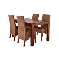 Java Dining Table with Four Bali Chairs