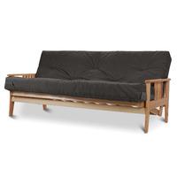 java 2 seater futon louisa charcoal supreme mattress