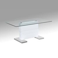 Jacky Glass Coffee Table In White Gloss And Stainless Steel Base