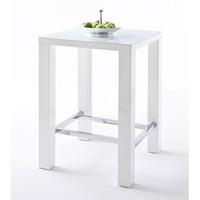 jam high bar table square in white gloss and glass