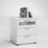 Jack 2 White Bedside Cabinet With 3 Drawer