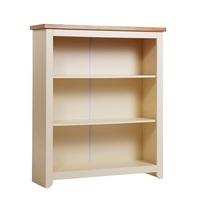 Jameson Low Bookcase In Cream And Oak With 2 Shelf