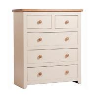 Jameson Chest of Drawers In Cream And Oak With 2+3 Drawers