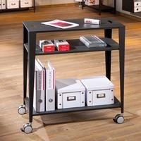 Jamey Office Black Metal Shelf With Castors