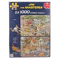 Jan van Haasteren - Safari and Storm 1000 Piece Jigsaw Puzzles (Pack of 2)