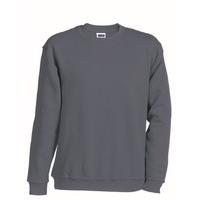 James & Nicholson JN040 Round Neck Heavyweight Sweatshirt carbon Size XL