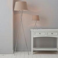 jake tripod chrome floor table lamp set