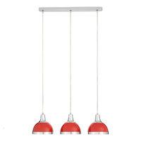 Jasper Pendant Light 3 Shades Red ShadeChrome