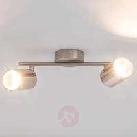 jarne nickel led ceiling light 2 bulb