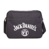 Jack Daniel\'s Large Old No.7 Brand Unisex Canvas Messenger Bag One Size Black (mb141117jds)