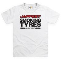 japfest smoking tyres central kids t shirt